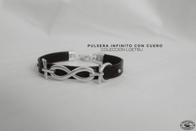 Pulsera Infinito con Cuero, Loetru, Centro Platero de Zacatecas A.C.